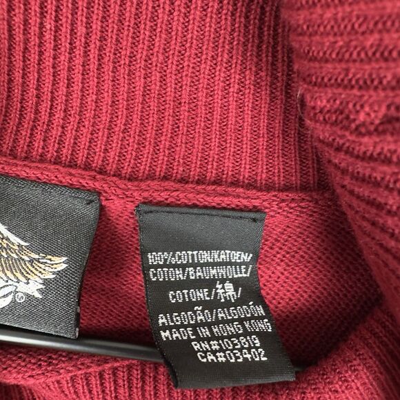 Y2K Harley Davidson Sweater Womens Large Red Embroidered Wings Studded Biker - Picture 9 of 16